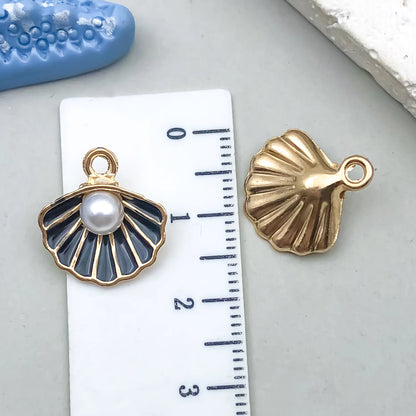 Hot Sale Natural Crafts Alloy Ocean Starfish Conch Seashell Enamel for DIY Nautical Jewelry Making Home Decoration