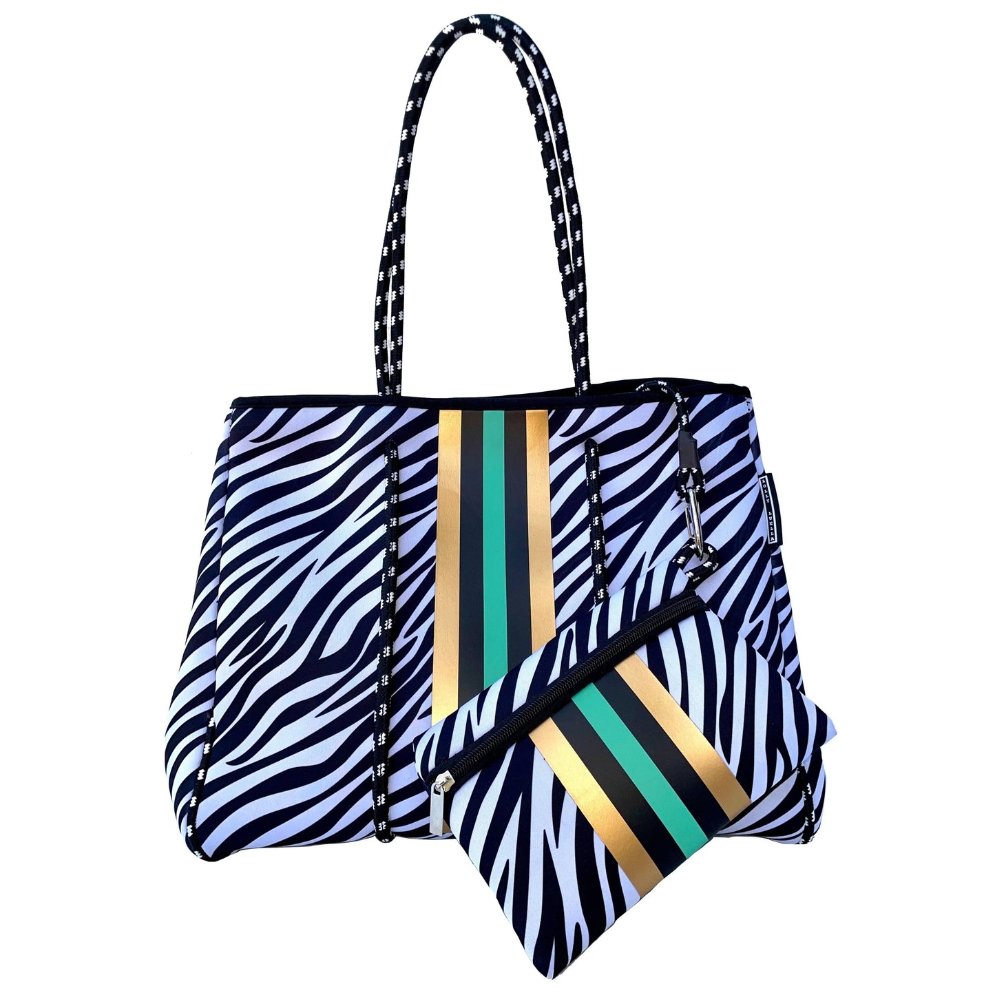 TD Lolly Luella on the Go Travel Bags Neoprene Tote with Removable Small Zippered Pouch