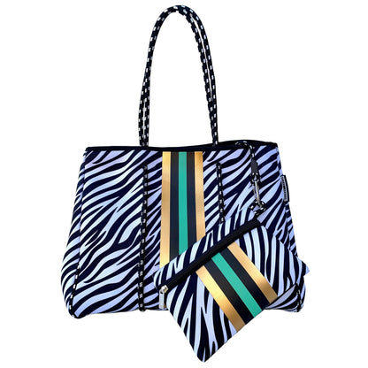 TD Lolly Luella on the Go Travel Bags Neoprene Tote with Removable Small Zippered Pouch