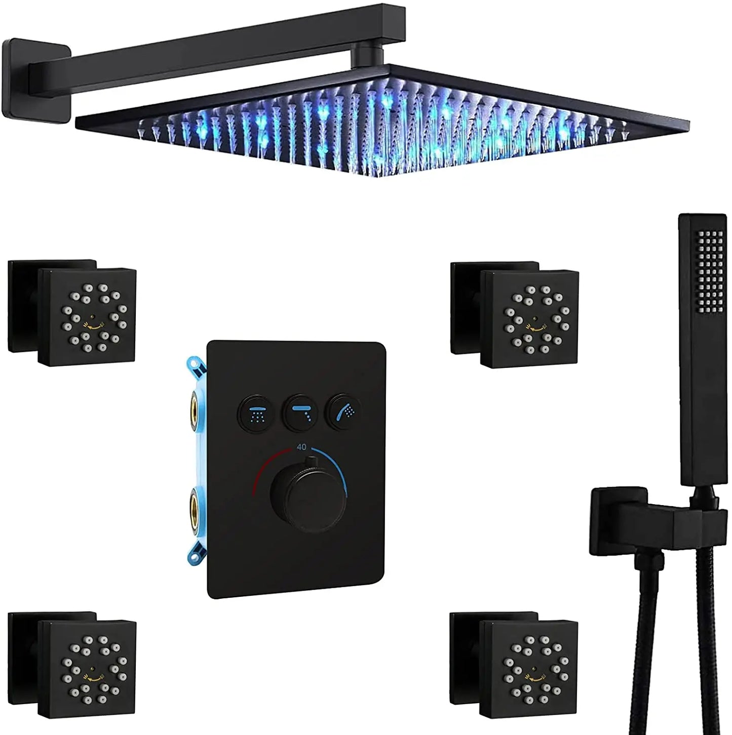 Shower Fixtures Ceiling Mounted Rainfall  Shower System With Jets