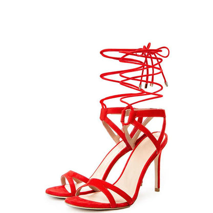 Sexy Summer Gladiator Sandals Top Quality Heels Fashion Women High Heel Stilettos Ladies Lace up Heels