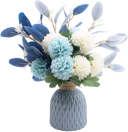 Artificial Silk Hydrangea Flowers with Ceramic Vase Nordic Style for Wedding Valentine's Day Home Decor