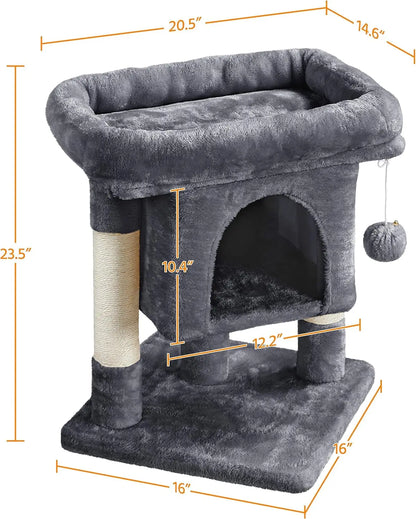 Hot Sale 23.5 Inches Cat Tree Tower Dark Gray Condo Sisal-Covered Scratching Posts Furniture for Pet Activity Cat House