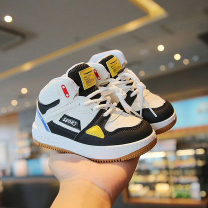 Wholesale Casual Children Sneakers for Girls and Boys Fashion Trend Soft Baby High Top Footwear New Classical Kids Shoes Sport