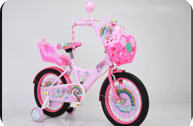 New Design Flower Style 12" 14" 16" Baby Girls Kids Bike with Doll Seat for 4 5 6 7 Years Old Children