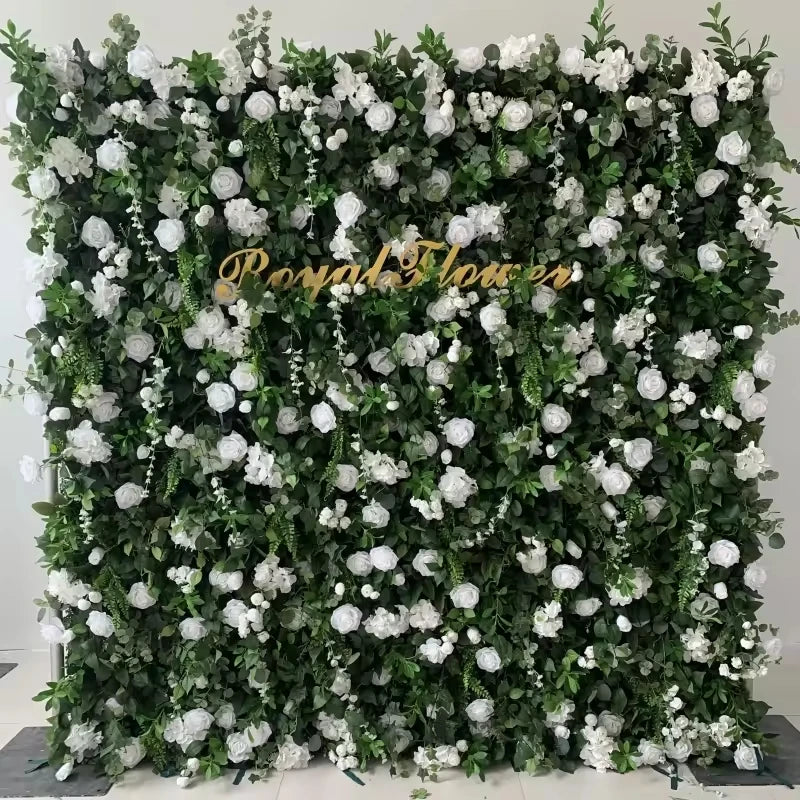3d Roll up Wedding Event Floral Artificial Rose Flower Wall Decor for Garden Backdrop Home Party Decoration