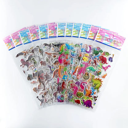 12Sheets/Set Military Fans Weapon Gun Pistol Stickers for Kids Boys PVC Bubble Scrapbook DIY Toys