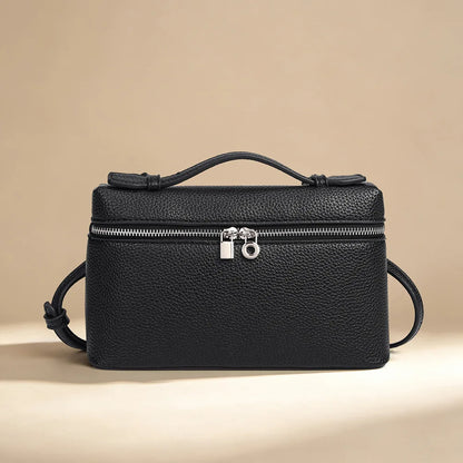 Signature Chic Lunch Bag Versatile Single-Shoulder Pu Cosmetic Bag Women Niche Elegant Crossbody Box Purse Zipper Small