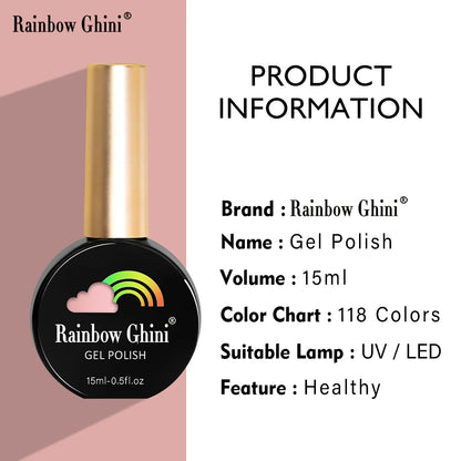 Rainbow Ghini 15ml HEMA TPO FREE Christmas Dark Red Wine Color Series Gel Nail Polish UV Nail Enamels Varnish Nail Supplies