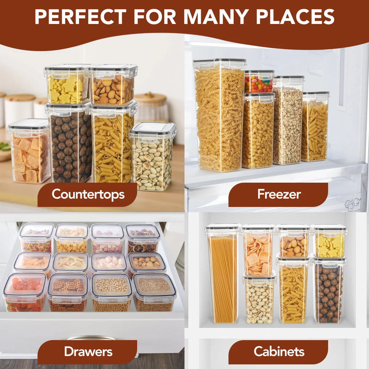 10pcs Sealed Storage Container Set Kitchen Storage Distribution Box Food Grade pp Plastic Food Storage Container