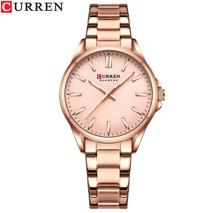 CURREN 9090 Women Watches Brand Luxury Fashion Ladies Watch Stainless Steel Femme Waterproof Luminous Original Quartz Wristwatch