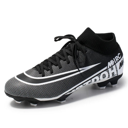 Football Shoes High Mid-Top Lace up Soccer Futsal Shoes Football Boots FG HG TF PU Leather Team Sports Boy's Men's Women's