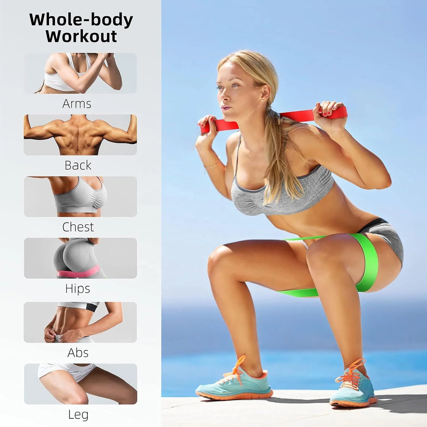Latex Resistance Loop Band Set for Home Workout Gym Mini Exercise Bands for Legs Butt Fitness Bands for Women Men
