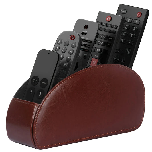 5-Compartment Remote Control Organizer Box - Multi-Functional Desktop Storage for TV/DVD/STB Remotes, Compact 27" Height,