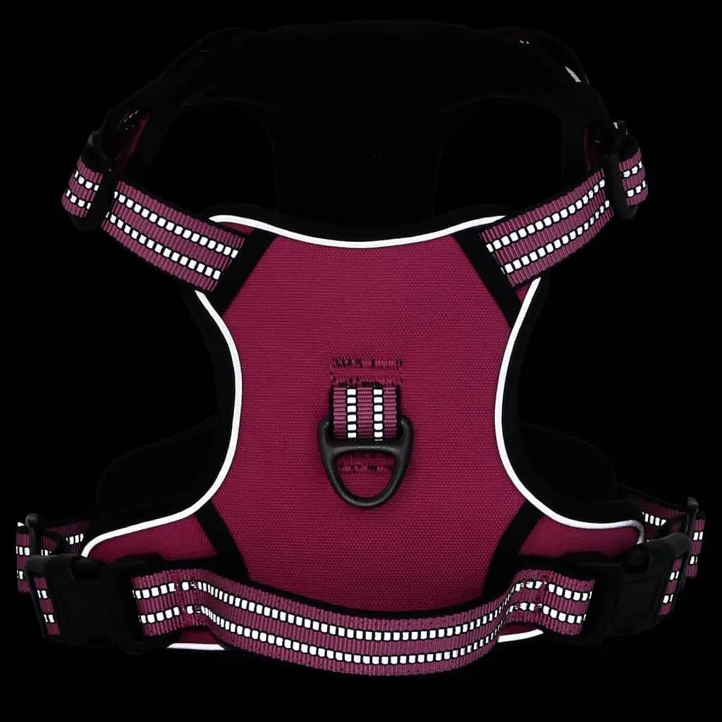 W2B VidaXL Pink Polyester Dog Harness with Adjustable Armrests for Pet Training