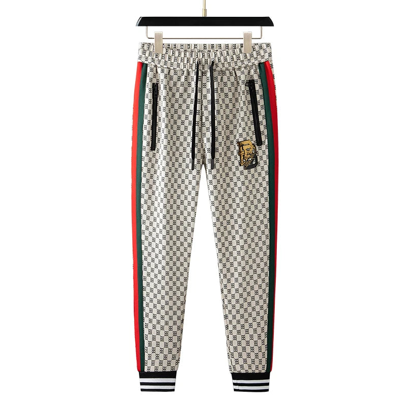 Casual Stretch Cotton Men's Clothing Fleece Printing Pants for Men's Pants