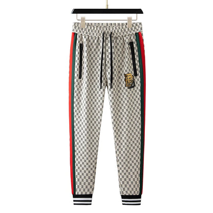 Casual Stretch Cotton Men's Clothing Fleece Printing Pants for Men's Pants