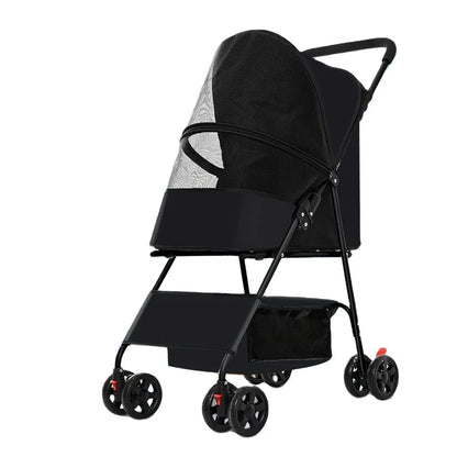 Custom Pet Carrier Travel with Wheels Removable Rolling 4 Wheels with Telescopic Walking Handle Dog Stroller Cat Trolley Bag