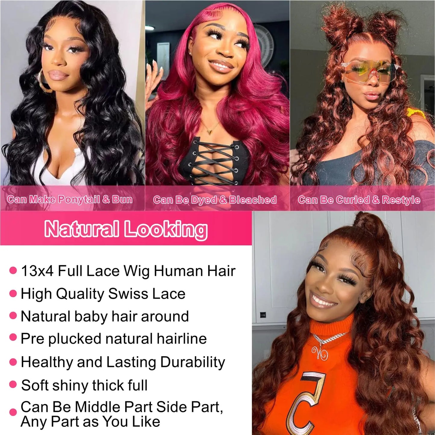 Reddish Brown Curly Lace Front Wig Human Hair Wig Deep Wave 13x4 HD Lace Frontal Wigs With Baby Hair for Women 180% Density