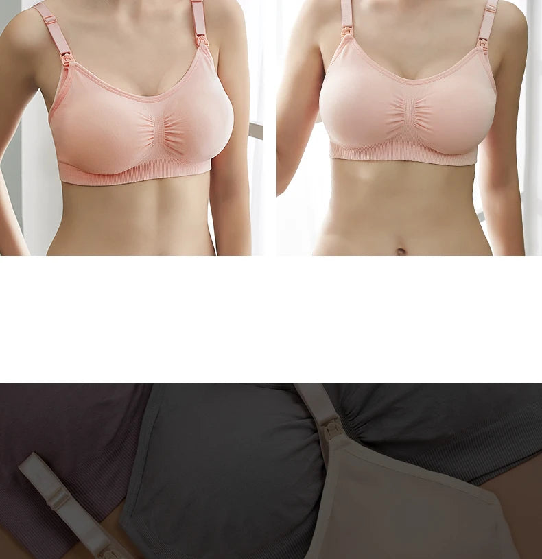 plus Size Seamless Nursing Bra for Women Breathable Maternity Push up Front Closure Underwear Adjustable Straps Wire-Free