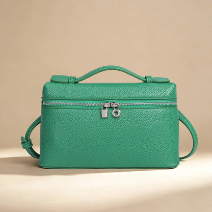 Signature Chic Lunch Bag Versatile Single-Shoulder Pu Cosmetic Bag Women Niche Elegant Crossbody Box Purse Zipper Small