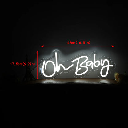Oh Baby Creative Neon Sign LED Luminous Letter Style Atmosphere Decoration Acrylic