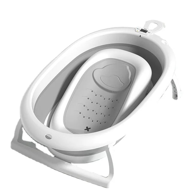 Multifunctional Digital Display Temperature Sensing Foldable Large Baby Bathtub for Newborn Toddler & Infant Home Supplies
