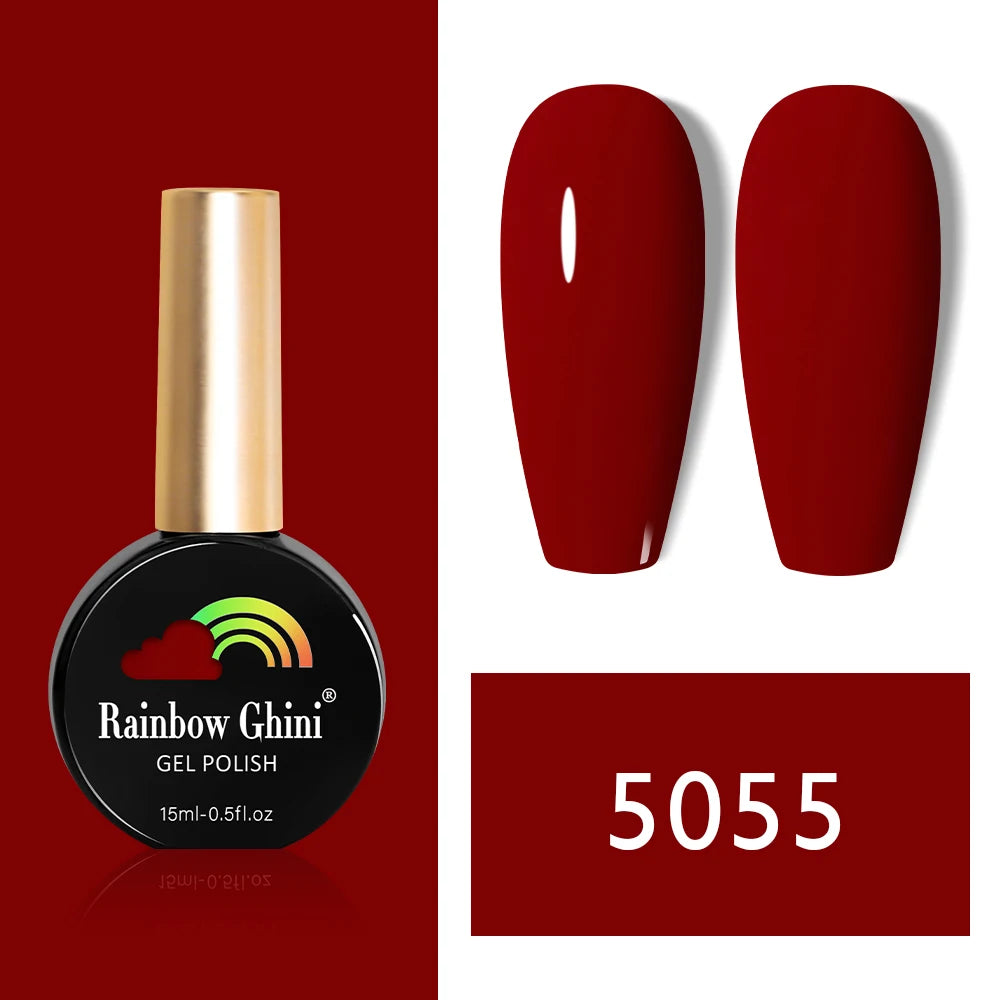 Rainbow Ghini 15ml HEMA TPO FREE Christmas Dark Red Wine Color Series Gel Nail Polish UV Nail Enamels Varnish Nail Supplies