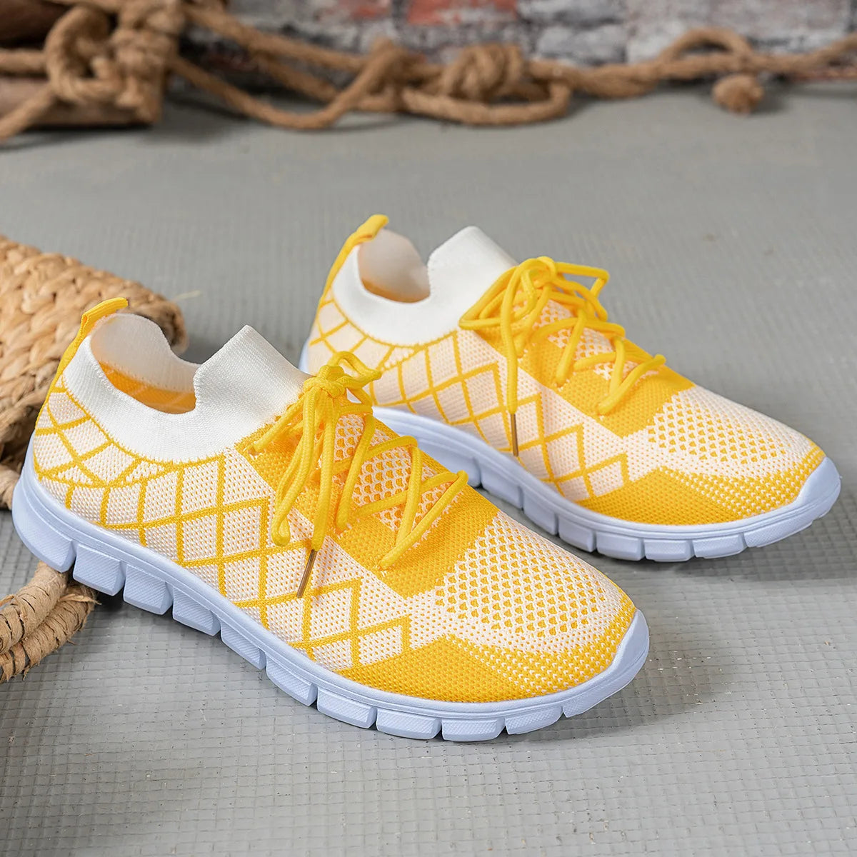 2026 NEW KJ Women's Sneakers Breathable Mesh Casual Sports Shoes New Thick Sole Travel Shoes with Cushioning Lightweight
