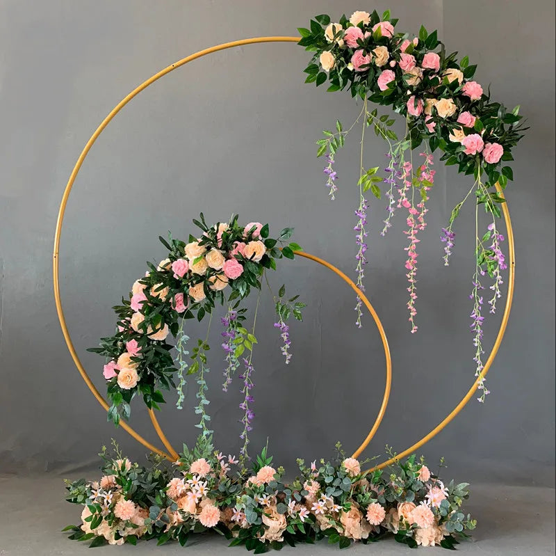 Party Wedding Decoration Backdrop Baby Shower Metal Grid Mesh Backdrop Flower Balloon Stand Circle Arch for Sale