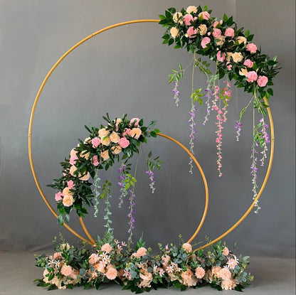 Party Wedding Decoration Backdrop Baby Shower Metal Grid Mesh Backdrop Flower Balloon Stand Circle Arch for Sale
