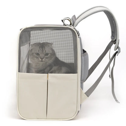 Innovative Traveler Backpack Pet Carrier for Cats and Dogs Collapsible Outdoor Breathable Pet Carrier Backpack