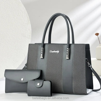 Fashion Splicing Three Piece Set Combination Bag, Single Shoulder Crossbody, Large Capacity Tote Bags for Women Handbags