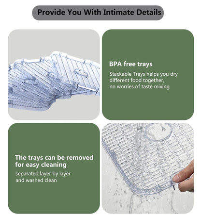 BioloMix BPA FREE 5 Trays Food Dryer Dehydrator with Digital Timer and Temperature Control for Fruit Vegetable Meat Beef Jerky