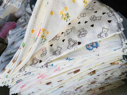 Safe Soft Eco-friendly Hypoallergenic Baby Textile Design Woven Muslin Cotton Burp Cloth Newborns 20x20cm Rectangle High-quality