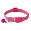 Cute 1.0cm Reflective Stripe Cat Collar with Breakaway Head Plastic Buckle Polyester Small Colored Bell Printed Pet Paws Design