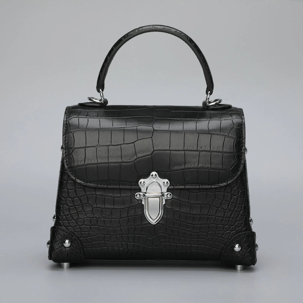 Custom Luxury Genuine Crocodile Leather Stylish Handbags for Women Elegent Ladies Woman Small Alligator Crossbody Shoulder Bags