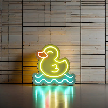 USB Powered Neon Light Custom-Size Lemon Yellow Duck LED Wall-Mounted Lamp Kids' Bedroom Decor Gifts IP65 Rated Plastic Silicone