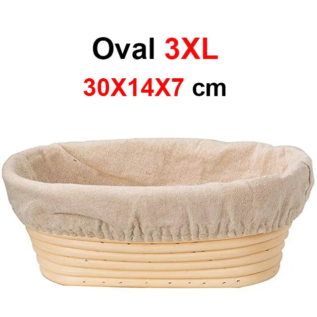 UPORS Rattan Bread Proofing Basket Natural Oval Rattan Wicker Dough Fermentation Sourdough Banneton Bread Basket for Baking