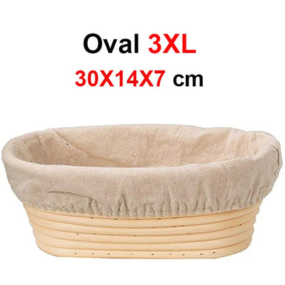 UPORS Rattan Bread Proofing Basket Natural Oval Rattan Wicker Dough Fermentation Sourdough Banneton Bread Basket for Baking
