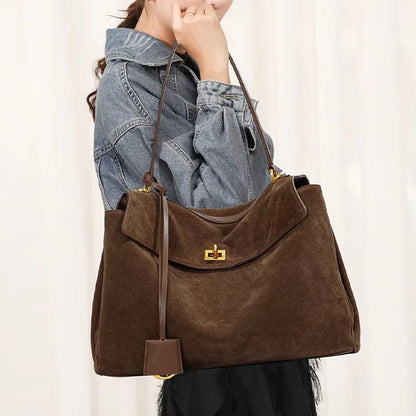 Women Bags Manufacturer Bags Luxury Genuine Leather Suede Tote Bag Custom Popular Women Shoulder Bag Handbag Trendy Hand Bag