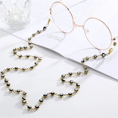 Trendy 18K Gold Plated Enamel Eye Beads Chain Necklace Accessories for Diy