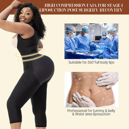 Abdomen Control Waist Trainer High Compression Garments Stage 1 Post Surgery Butt Lifter Fajas Colombianas Shapewear for Women