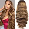 Pre Plucked P4/27 Highlight Ombre Body Wave 13x6 Human Hair Wig Honey Blonde Colored HD Lace Frontal Wigs for Black Women