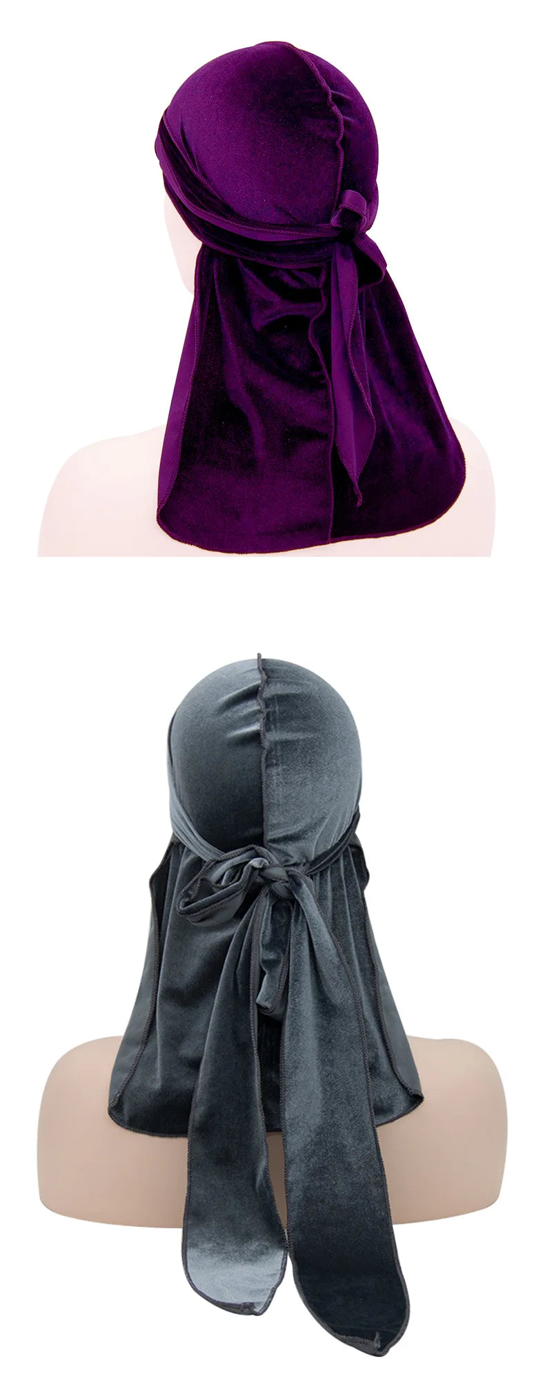 Elastic Satin Durag, Long Tail Pirate Cap for Men & Women, Silky Smooth Hair Wrap & Wave Builder