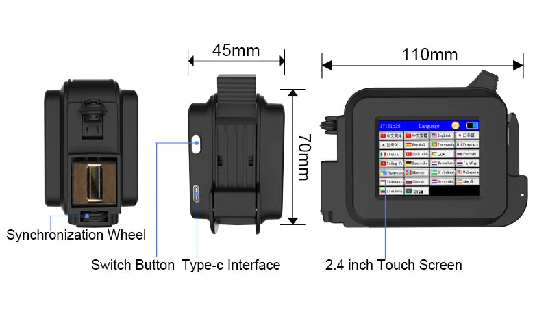 Plastic Bags Glass Bottle Manual Portable Inkjet Expiry Date Mini Date Printer With Fast Dry Ink