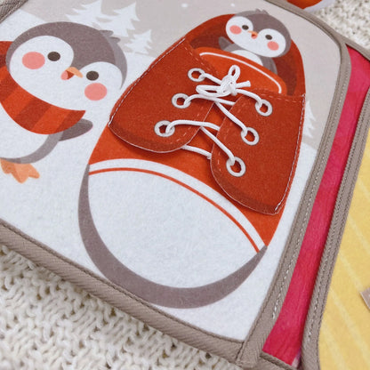 2025 Montessori Toys Toddlers Sensory Board Quiet Busy Book Christmas Gift Felt Wood Materials Bag Unisex
