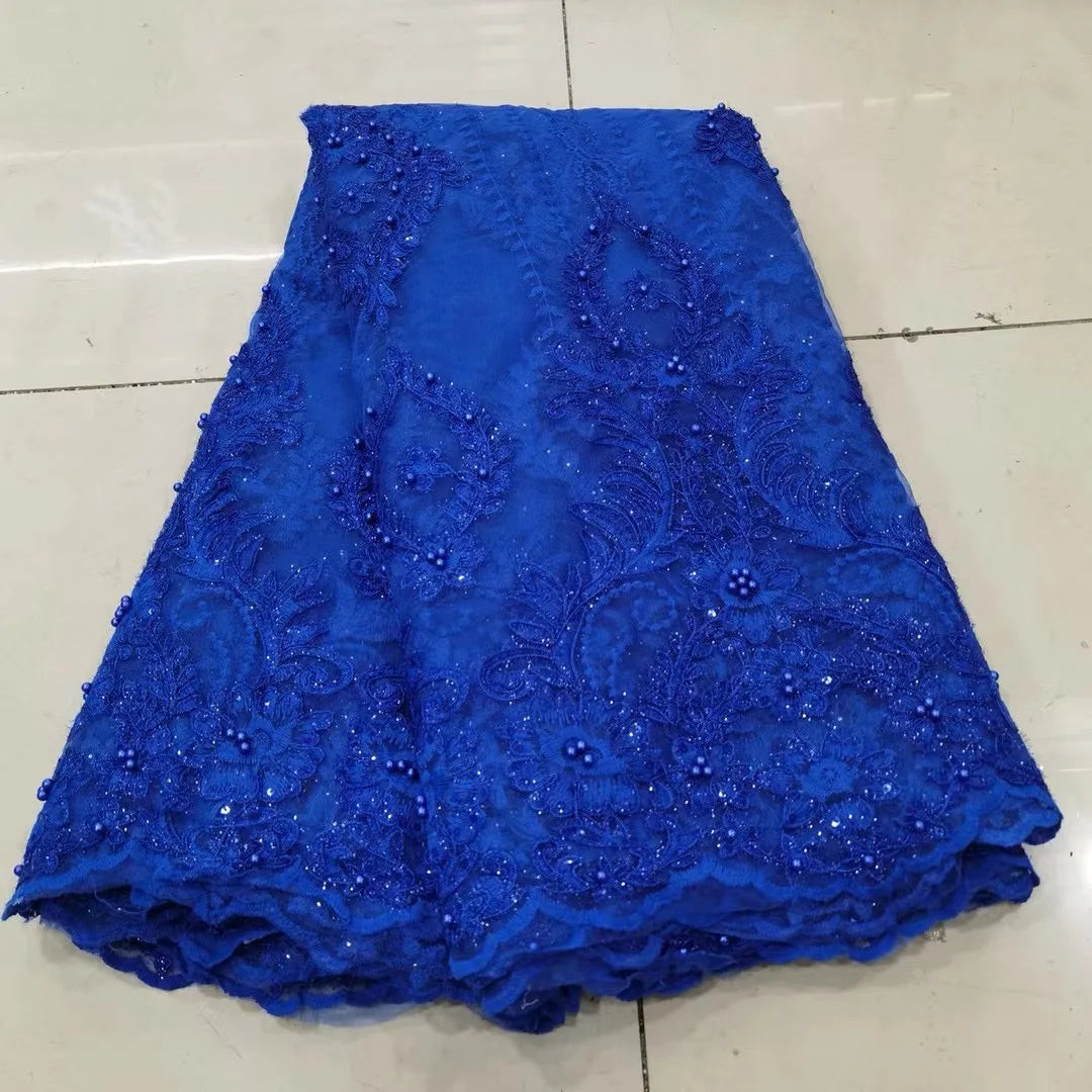 White African Lace Fabric 2025 Embroidered Nigerian Lace Fabric High Quality Cord lace French Tulle Fabric Wedding L-W006A