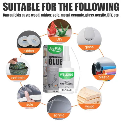 Jue-Fish Multi-Functional Ceramic Waterproof Transparent (50g) Quick-Drying Adhesive For Glass And Wood