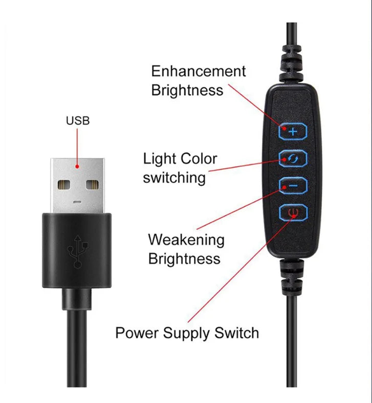 10" LED Selfie Ring Stuido Light Home Lighting Dimmable Round Lamp Tripod Trepied Makeup Selfie Ring Lamp Phone LIGHT FOR VIDEO